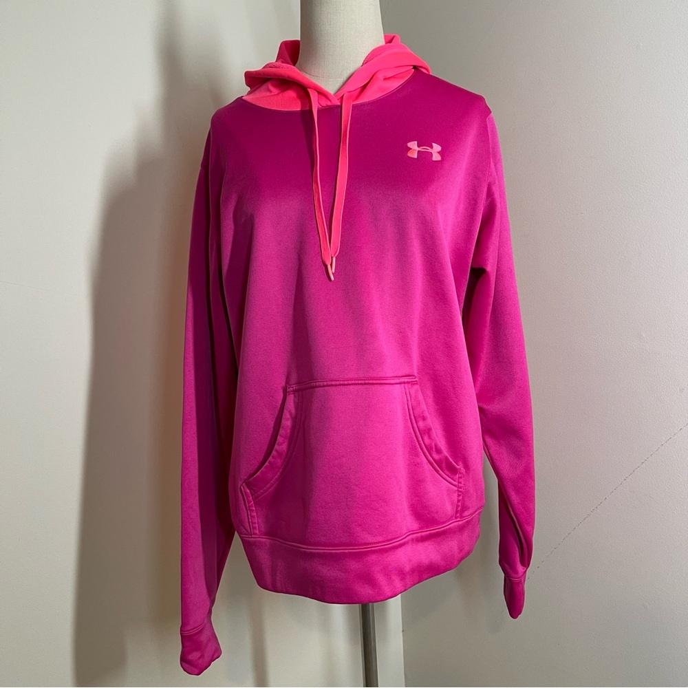 Under Armour Women’s- SZ M -Pink Pullover Hooded Sweatshirt Hoodie